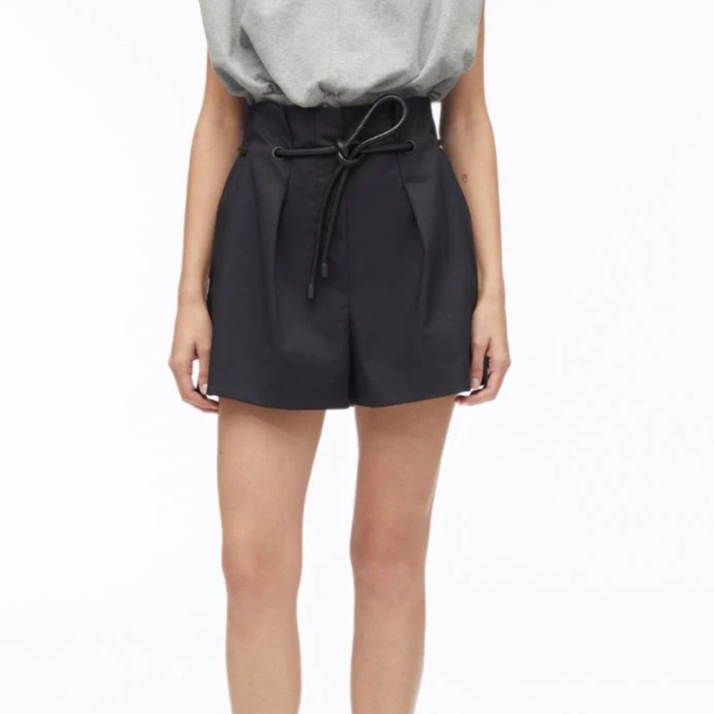 Phillip Lim Black Origami Pleated Shorts